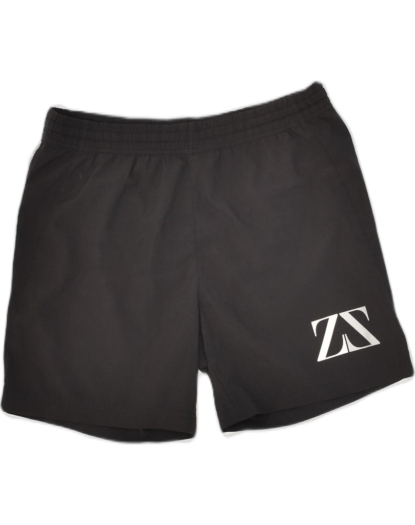 ZEGNA SPORT Mens Graphic Sport Shorts XS Black Polyester | Vintage Zegna Sport | Thrift | Second-Hand Zegna Sport | Used Clothing | Messina Hembry 