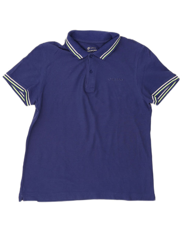 Lotto Mens Polo Shirt Medium Navy Blue Cotton