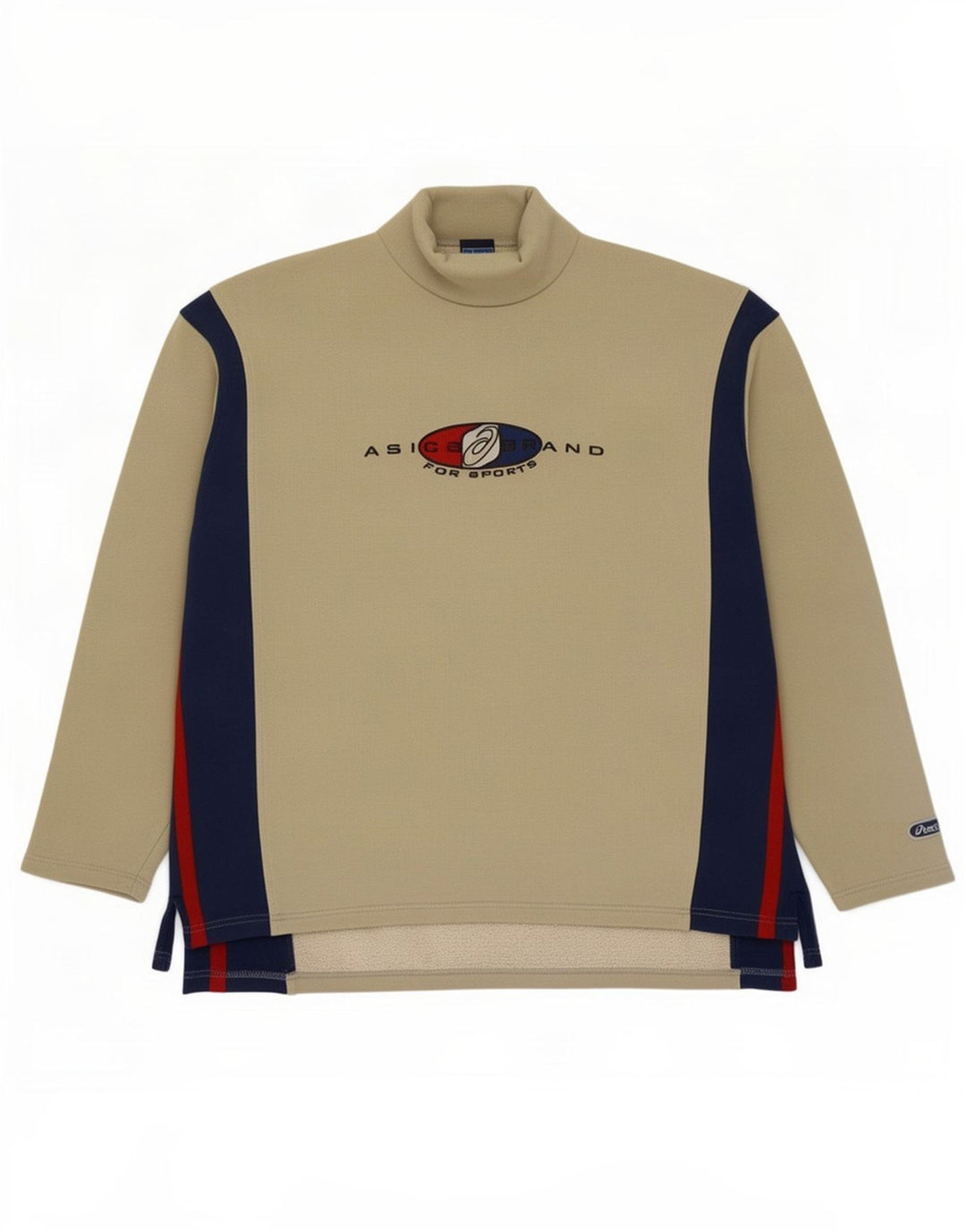 Asics Mens Graphic Sweatshirt Jumper XL Beige Colourblock