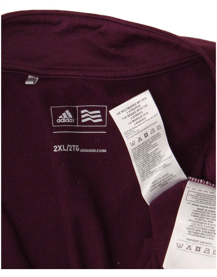 Adidas Mens Zip Neck Pullover Tracksuit Top 2XL Purple Polyester