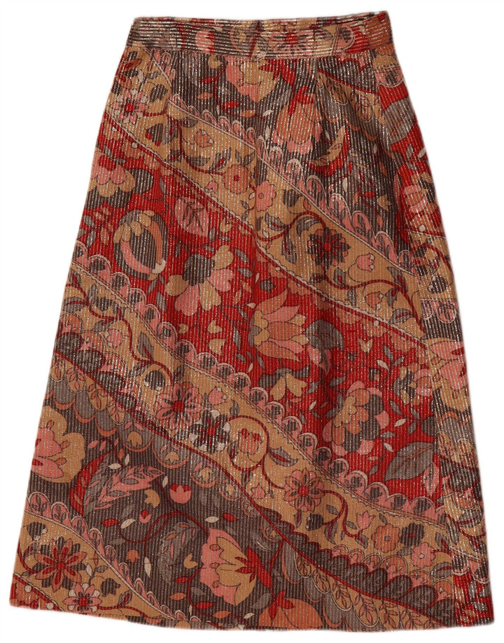 Vintage Womens Midi Skirt W26 Small Multicoloured Floral