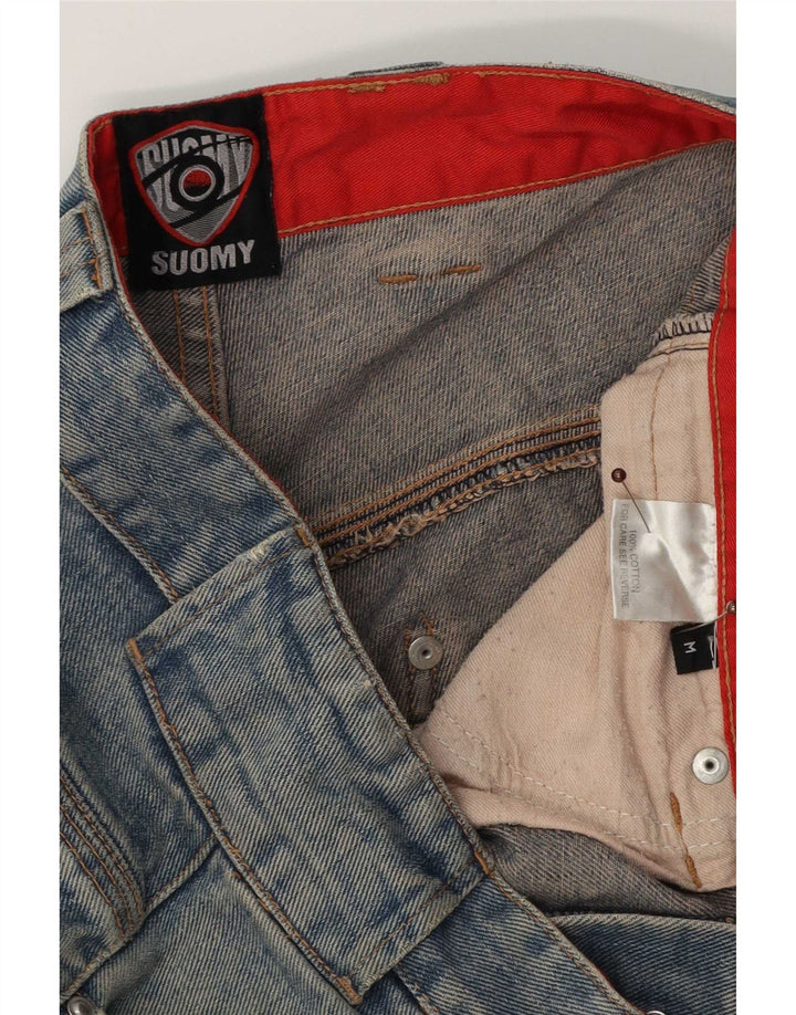 Suomy Mens Motorstyle Graphic Straight Jeans Medium W32 L32 Blue Cotton