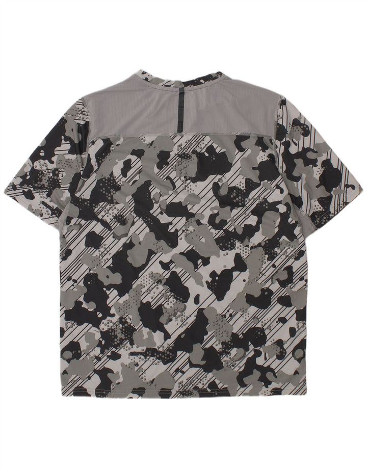 RUSSELL ATHLETIC Boys Dri-Power T-Shirt Top 14-15 Years XL Grey Camouflage