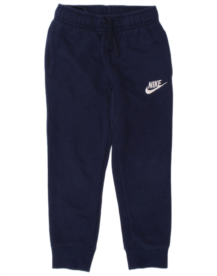 NIKE Boys Tracksuit Trousers Joggers 5-6 Years Medium Navy Blue