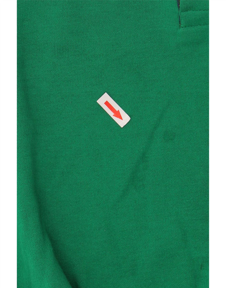 Sergio Tacchini Mens Polo Neck Sweatshirt Jumper Small Green Colourblock