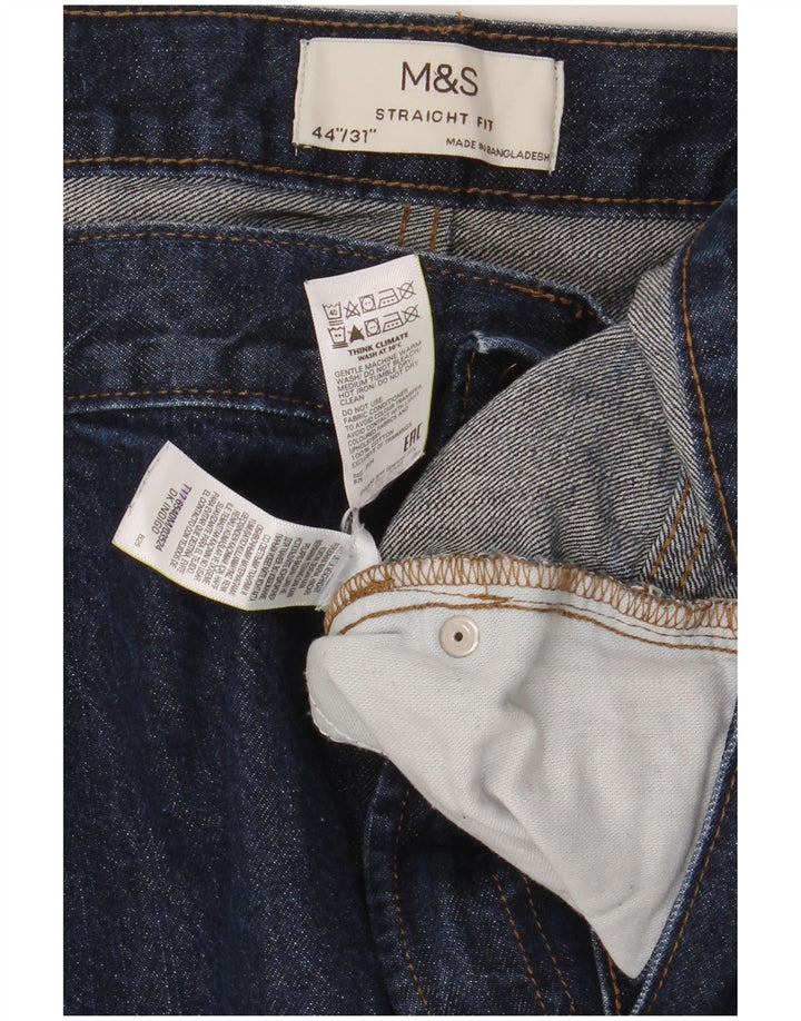 Marks & Spencer Mens Straight Jeans W44 L31 Navy Blue Cotton