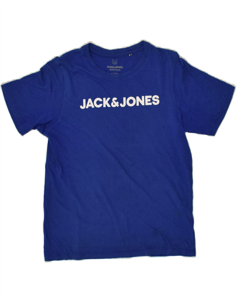 JACK & JONES Boys Graphic T-Shirt Top 13-14 Years Blue Cotton | Vintage Jack & Jones | Thrift | Second-Hand Jack & Jones | Used Clothing | Messina Hembry 