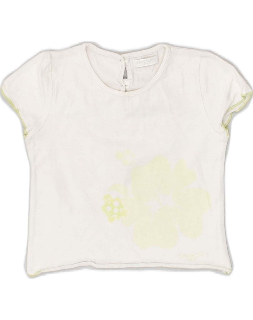 TRUSSARDI BABY Baby Girls Graphic T-Shirt Top 12-18 Months White Cotton | Vintage Trussardi Baby | Thrift | Second-Hand Trussardi Baby | Used Clothing | Messina Hembry 