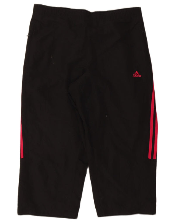 Adidas Womens Capri Tracksuit Trousers UK 16 Large Black Polyester