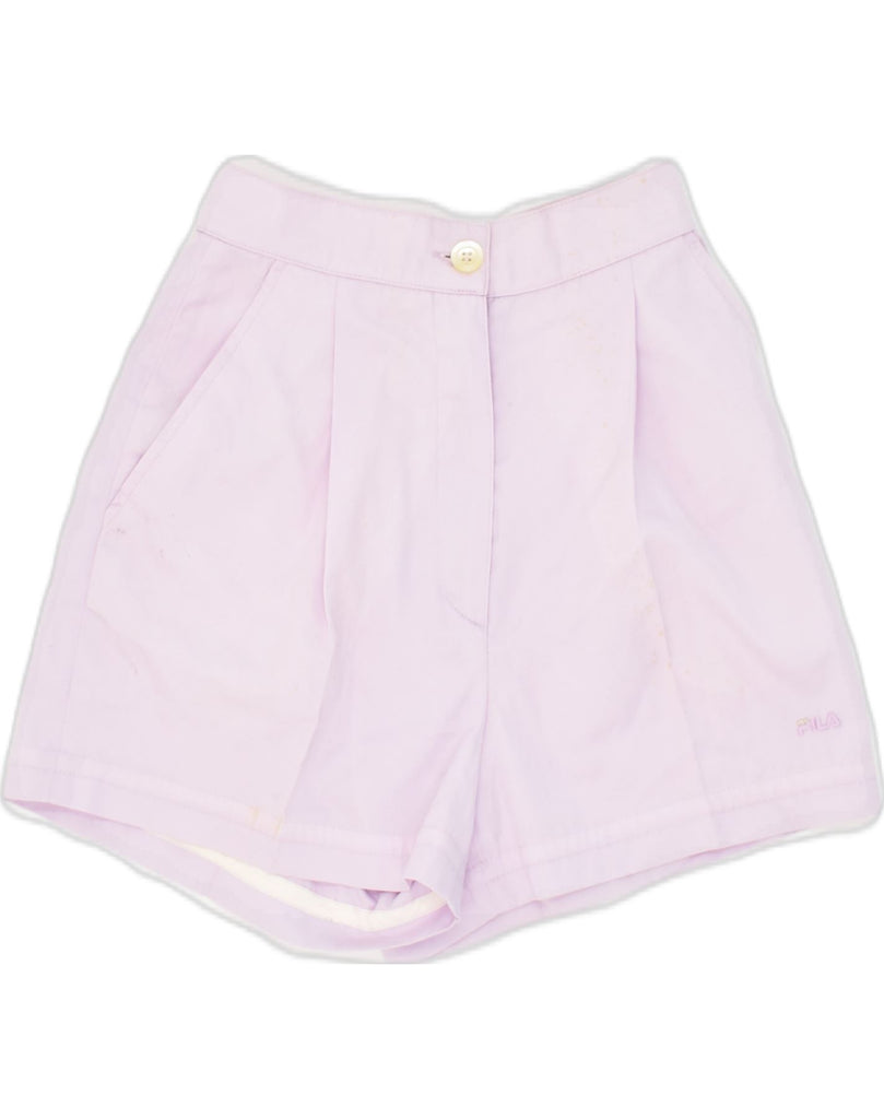 FILA Womens High Waist Chino Shorts UK 4 XS W24 Pink Polyester | Vintage Fila | Thrift | Second-Hand Fila | Used Clothing | Messina Hembry 