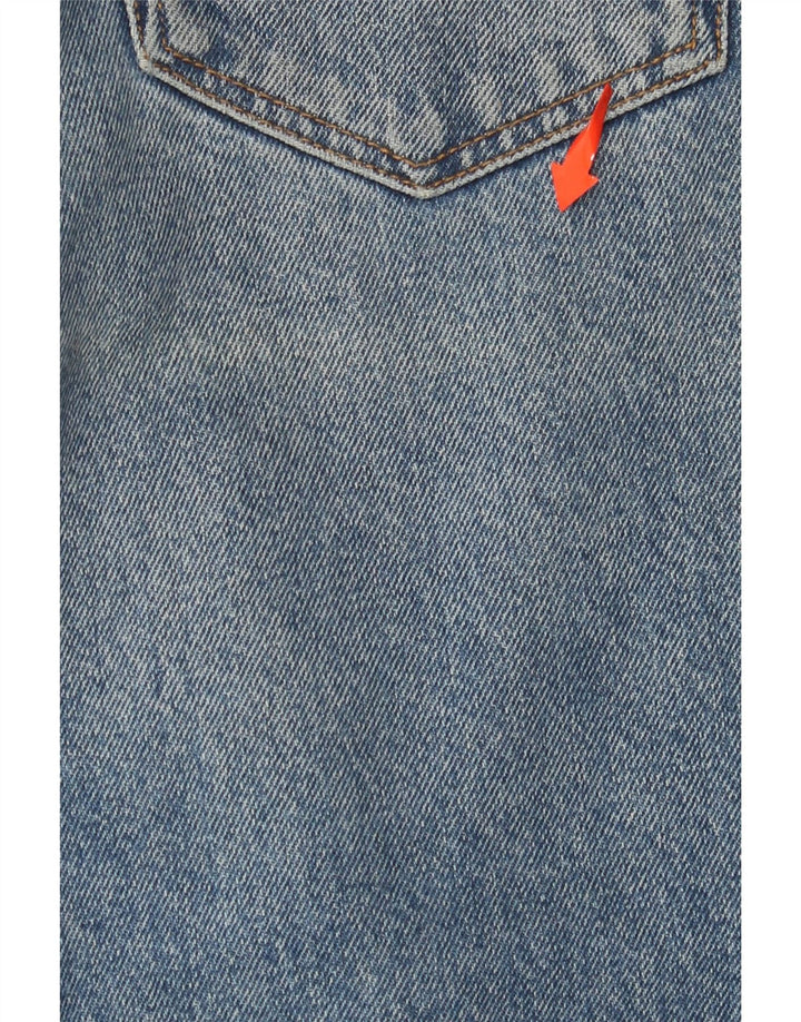 ZARA Womens Distressed Crop Wide Leg Jeans EU 40 Medium W30 L25 Blue