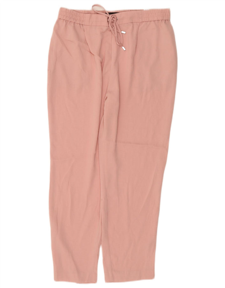 Zara Womens Straight Casual Trousers Large W30 L26 Pink Polyester