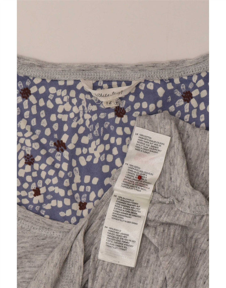White Stuff Womens Top Long Sleeve UK 12 Medium Grey Flecked