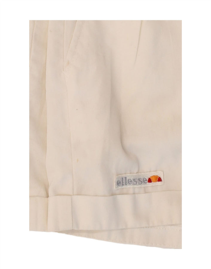 ELLESSE Womens High Waist Pegged Chino Shorts IT 44 Medium W26 White Vintage Ellesse and Second-Hand Ellesse from Messina Hembry 