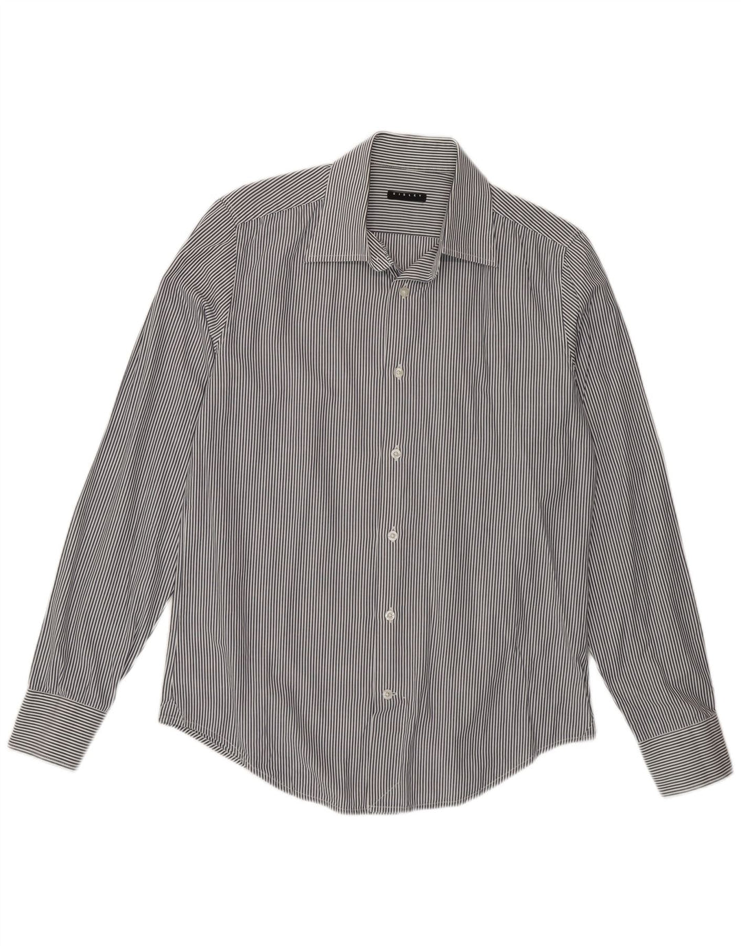 SISLEY Mens Shirt Medium Blue Pinstripe
