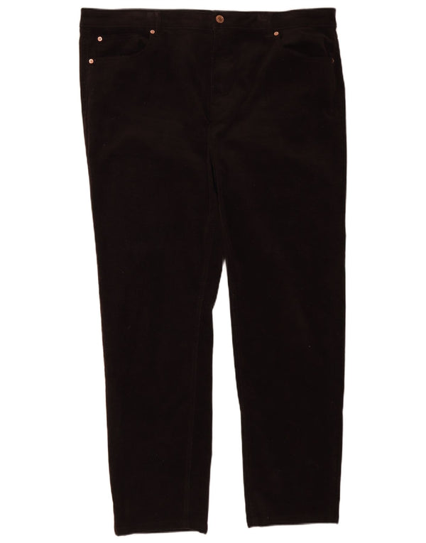 Marks & Spencer Womens Straight Corduroy Trousers UK 22 3XL W40 L30 Brown