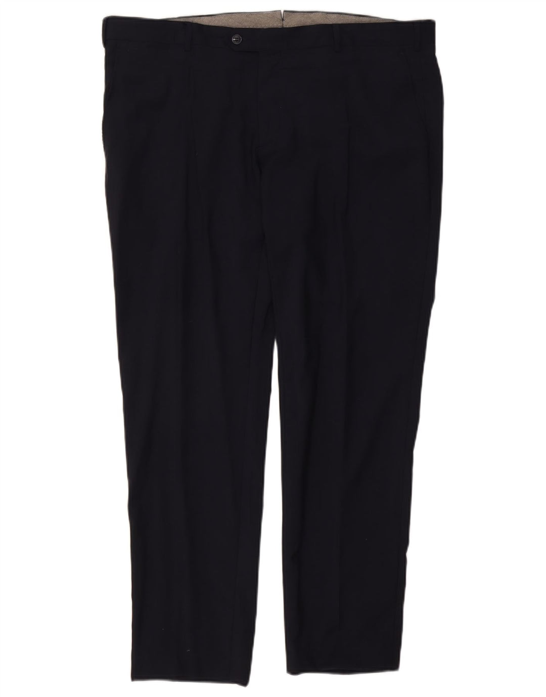 Vintage Mens Slim Suit Trousers W40 L30 Navy Blue