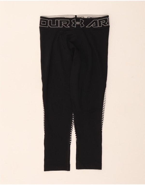 Under Armour Womens Capri Leggings UK 10 Small Black Geometric