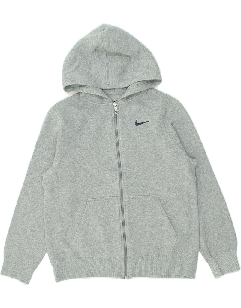 NIKE Boys Zip Hoodie Sweater 12-13 Years Large Grey Cotton | Vintage Nike | Thrift | Second-Hand Nike | Used Clothing | Messina Hembry 
