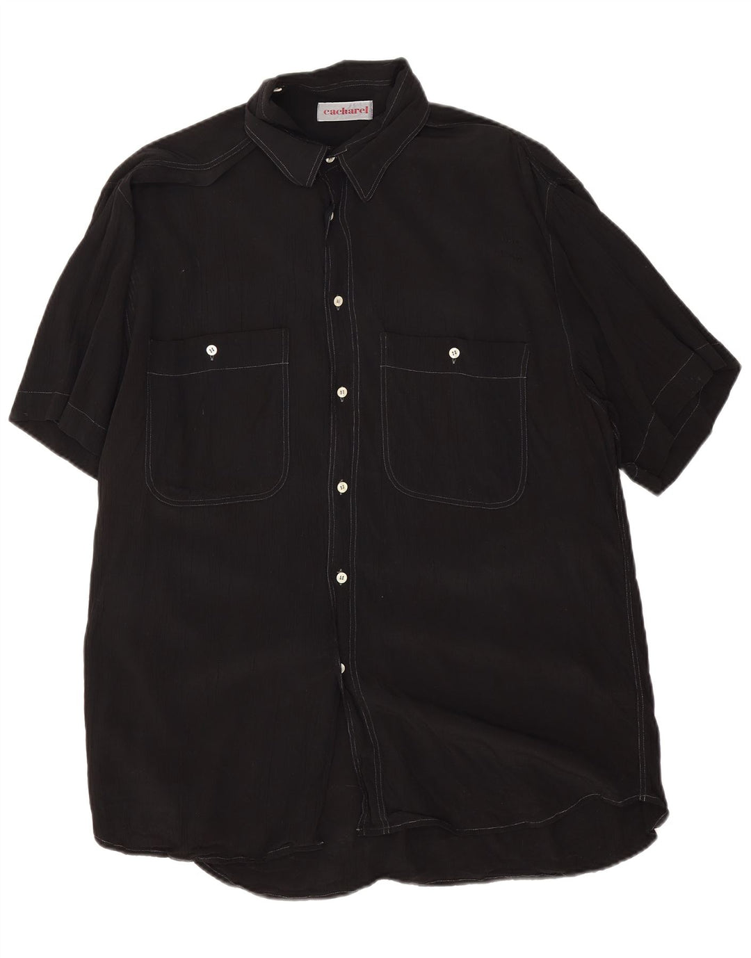 Cacharel Mens Tall Short Sleeve Shirt XL Black