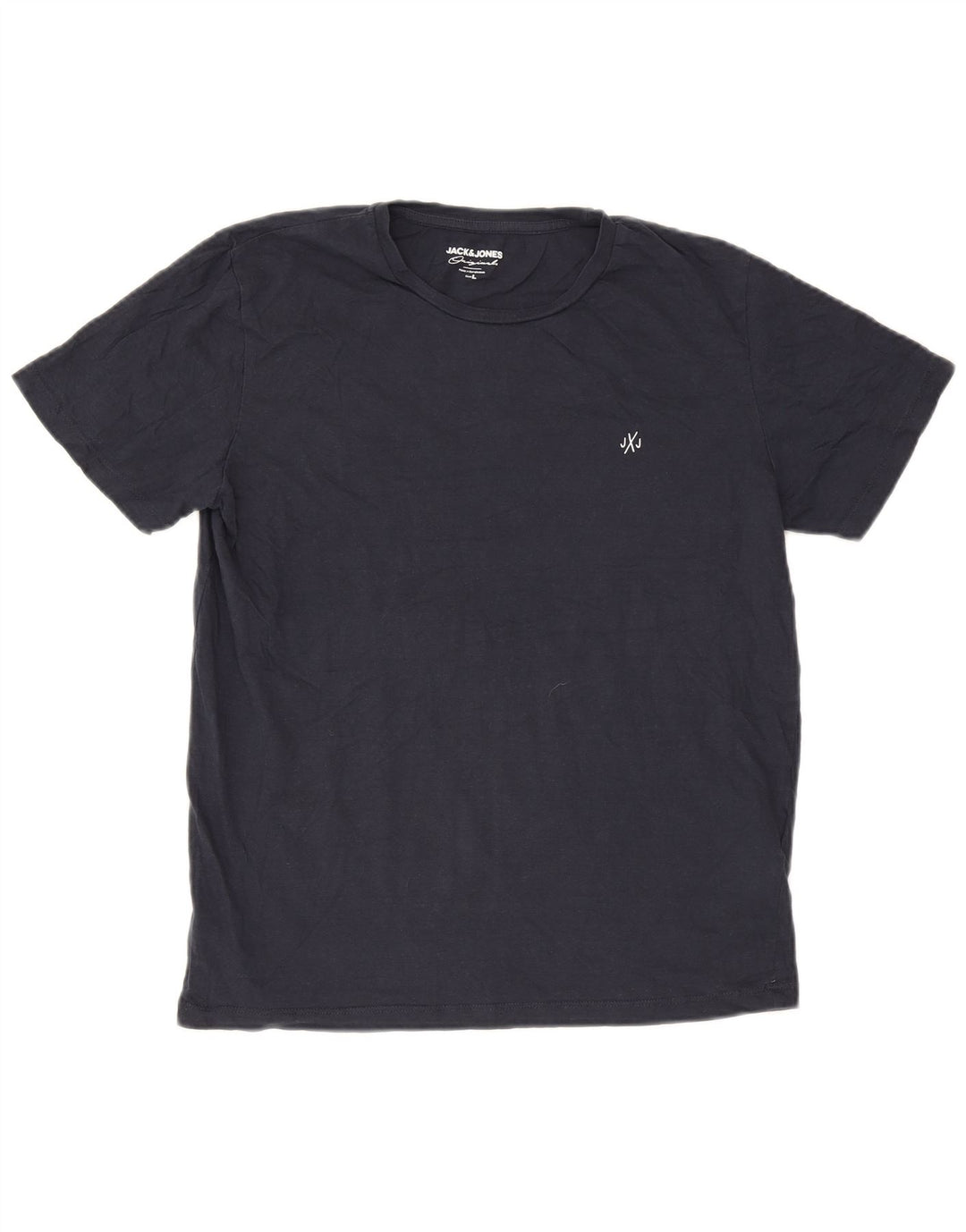 Jack & Jones Mens T-Shirt Top Large Navy Blue Cotton