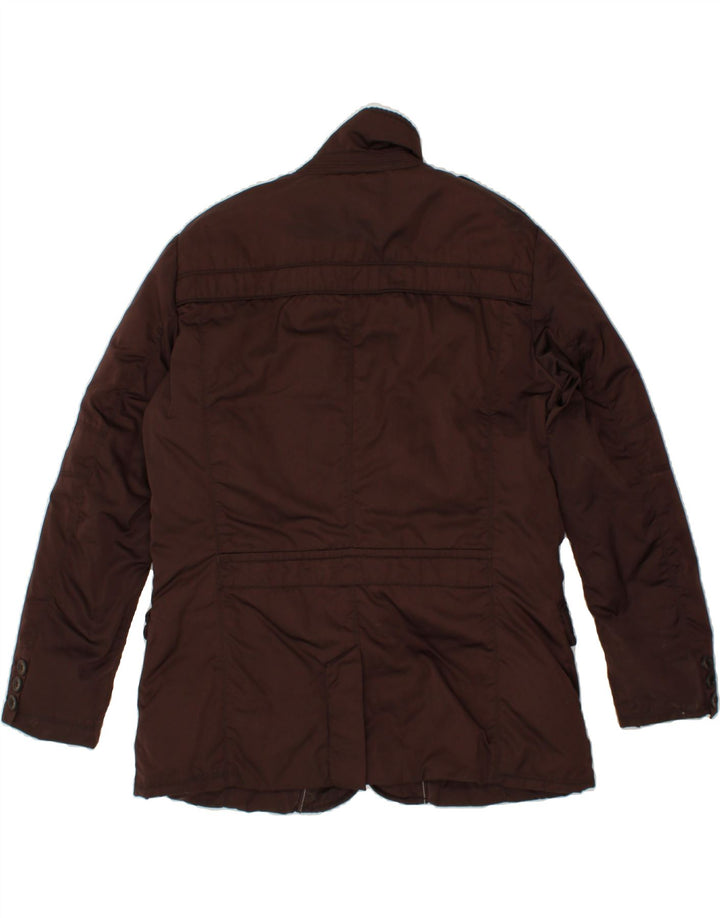 GEO SPIRIT Mens Military Padded Jacket IT 56 3XL Maroon Polyester