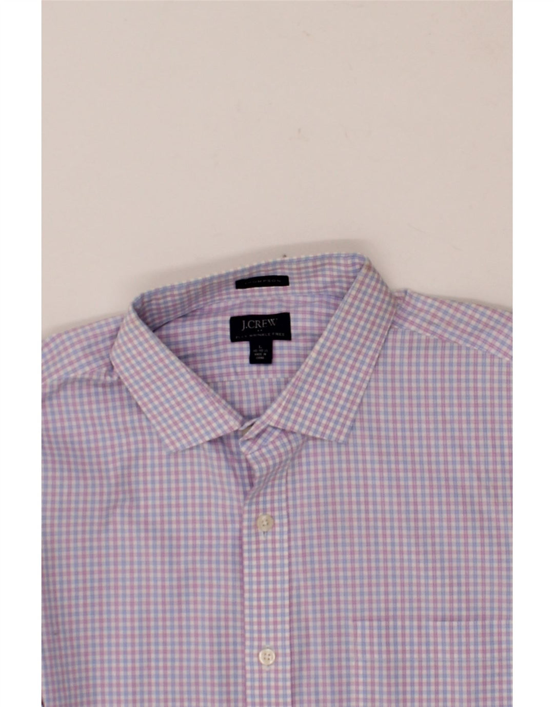 J. CREW Mens Thompson Shirt Size 16 1/2 Large Purple Check Cotton Vintage J. Crew and Second-Hand J. Crew from Messina Hembry 