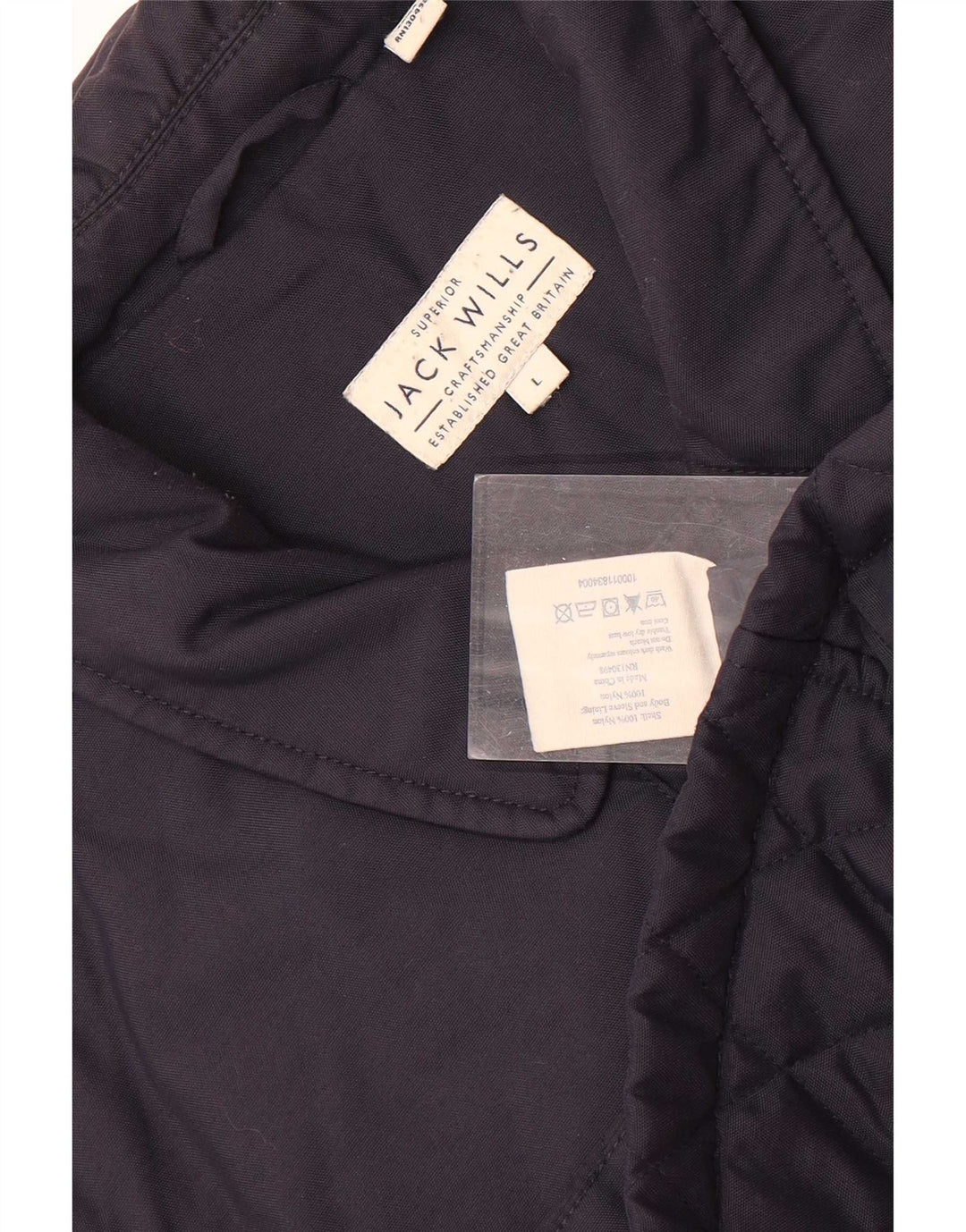 Jack Wills Mens Quilted Jacket UK 40 Large Navy Blue Nylon
