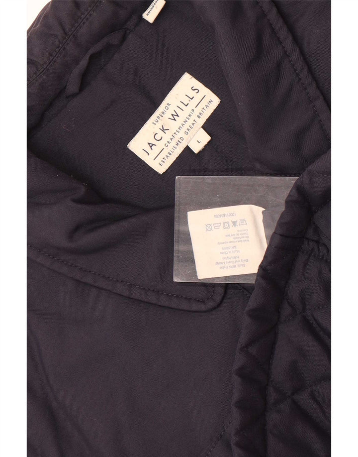 Jack Wills Mens Quilted Jacket UK 40 Large Navy Blue Nylon
