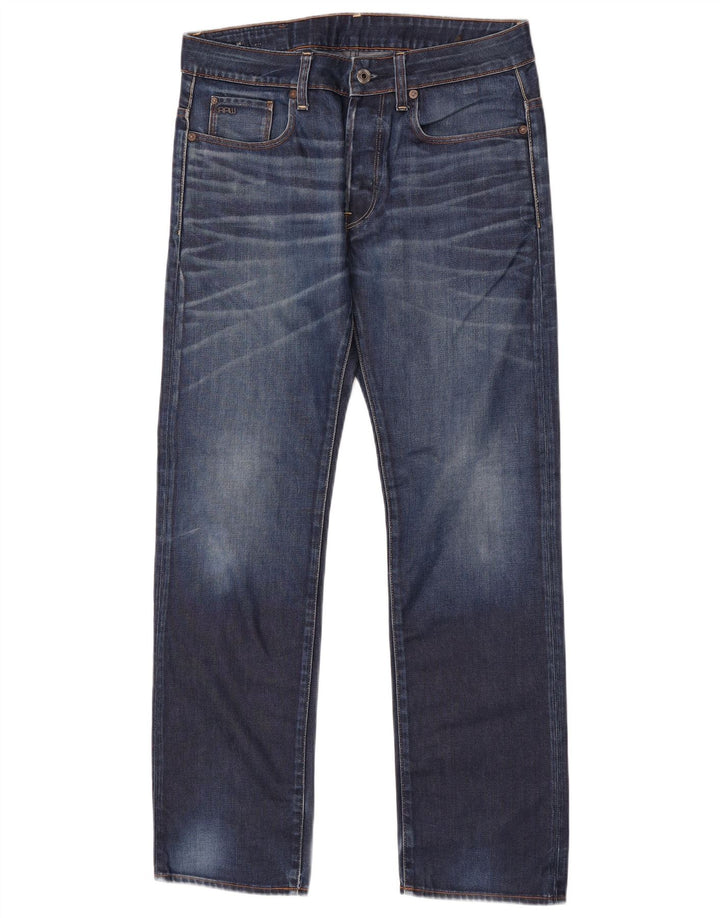 G-Star Mens 3301 Straight Jeans W32 L30 Blue Cotton