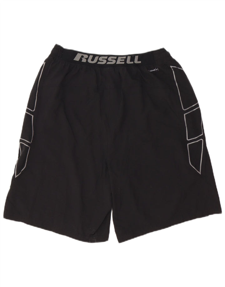 RUSSELL ATHLETIC Mens Dri-Power Graphic Sport Shorts Medium Black