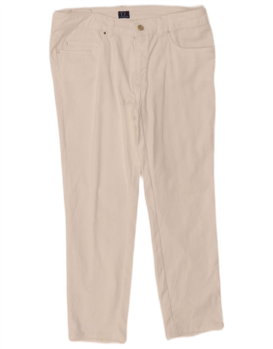 Trussardi Womens Slim Cropped Jeans IT 48 Medium W33 L26 White Cotton