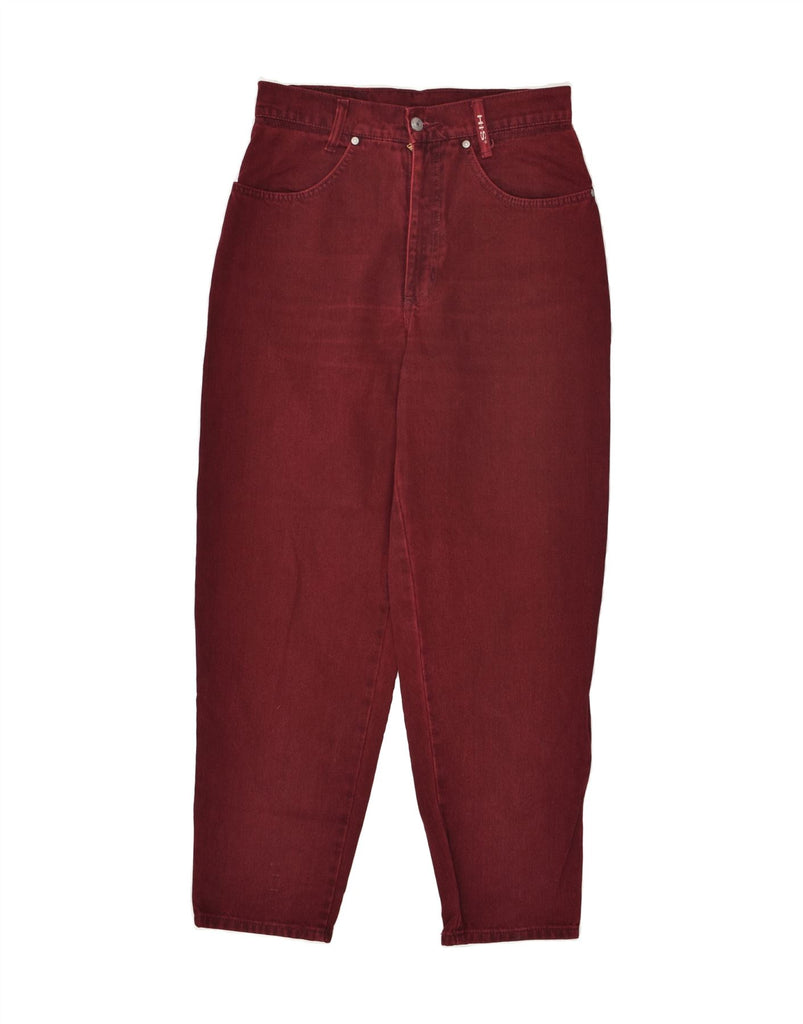 H.I.S Womens Tapered Casual Trousers EU 40 Medium W29 L29 Burgundy Cotton | Vintage H.I.S | Thrift | Second-Hand H.I.S | Used Clothing | Messina Hembry 