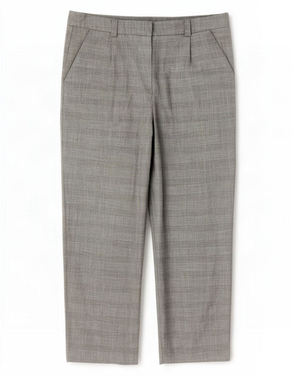 Topshop Womens Straight Suit Trousers UK 16 Large W34 L29 Grey Check