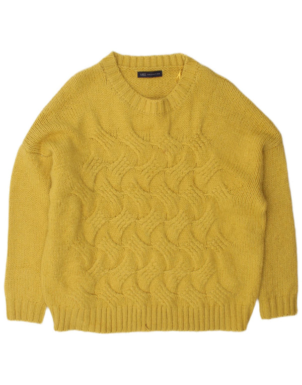 Marks & Spencer Womens Oversized Boat Neck Jumper Sweater UK 18 XL Yellow