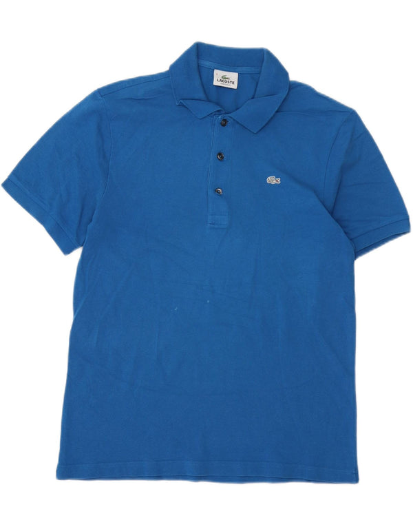 LACOSTE Mens Polo Shirt Size 5 Large Blue Cotton