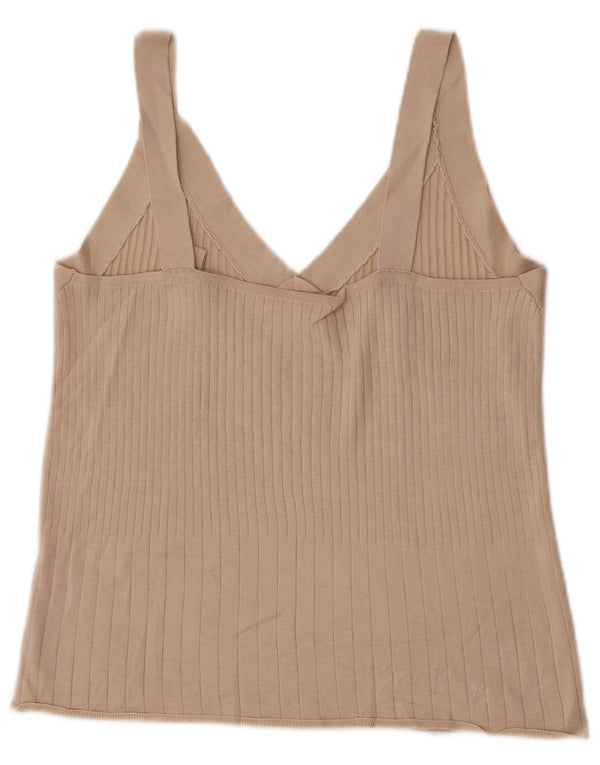 Massimo Dutti Womens Crop Cami Top UK 14 Large Beige