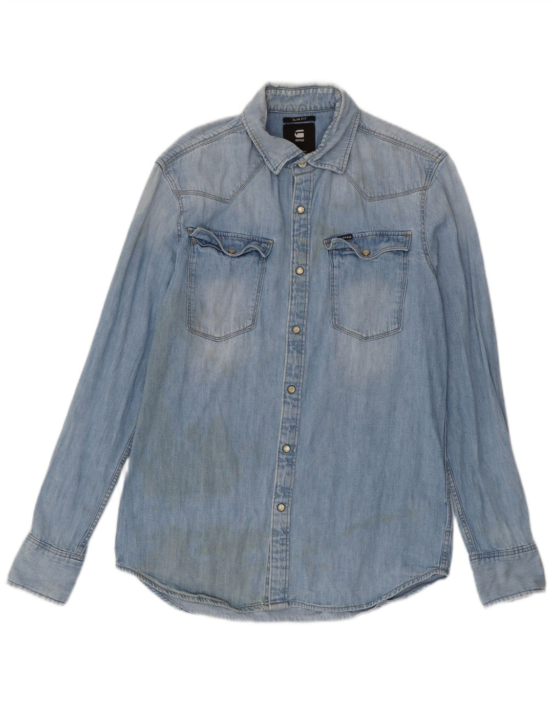 G-Star Mens Slim Fit Denim Shirt Medium Blue Cotton
