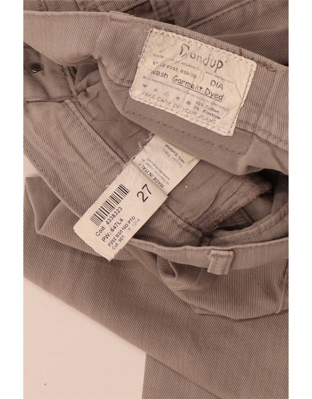 Dondup Womens Crop Slim Jeans W27 L26 Grey Cotton