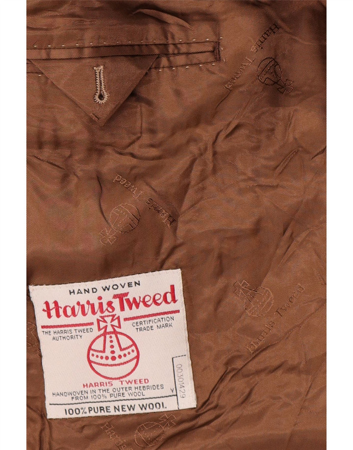 Harris Tweed Mens 3 Button Blazer Jacket UK 40 Large Brown Check