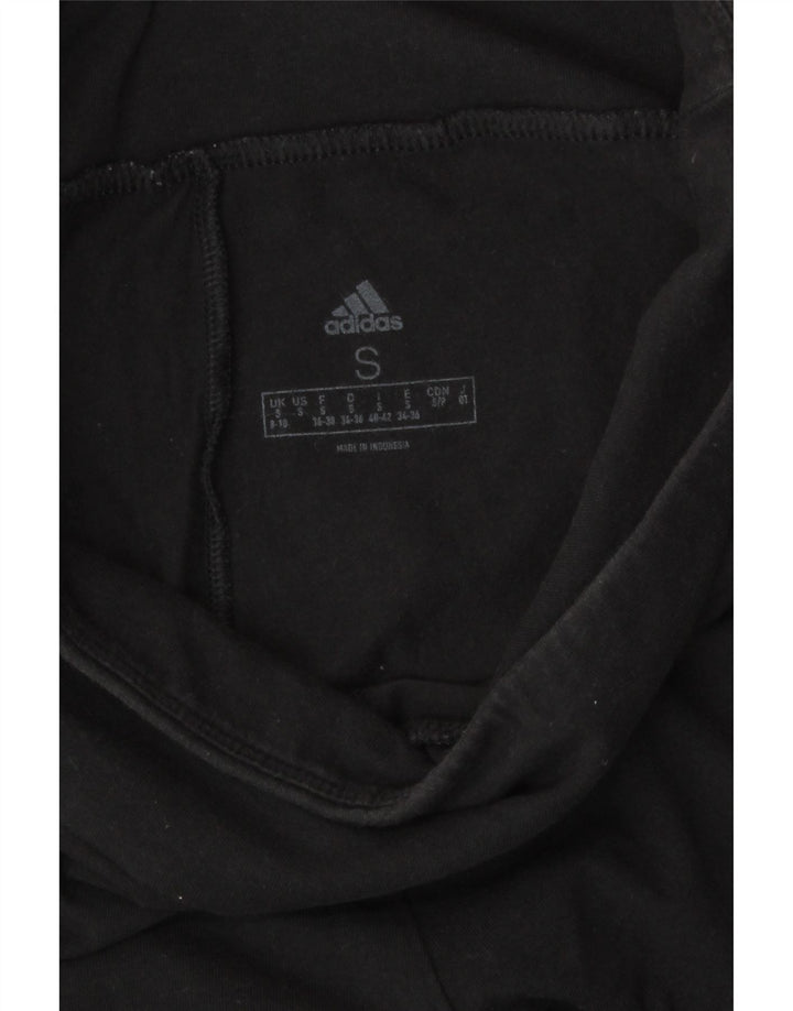 Adidas Womens Graphic Leggings UK 8/10 Small  Black Cotton