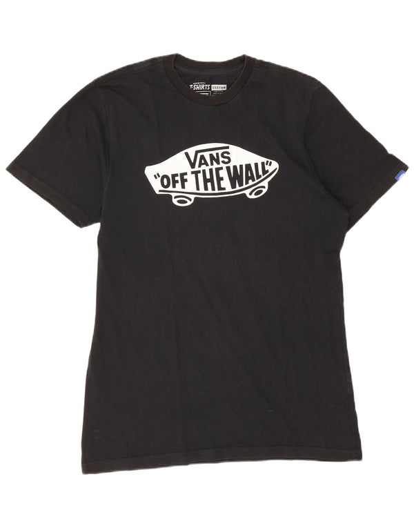 Vans Mens Custom Fit Graphic T-Shirt Top Medium Black Cotton