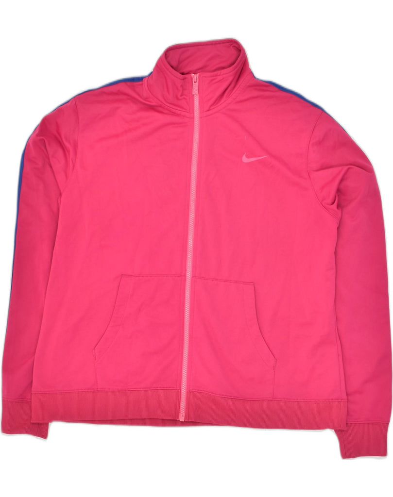 NIKE Womens Tracksuit Top Jacket UK 18 XL Pink Polyester | Vintage Nike | Thrift | Second-Hand Nike | Used Clothing | Messina Hembry 