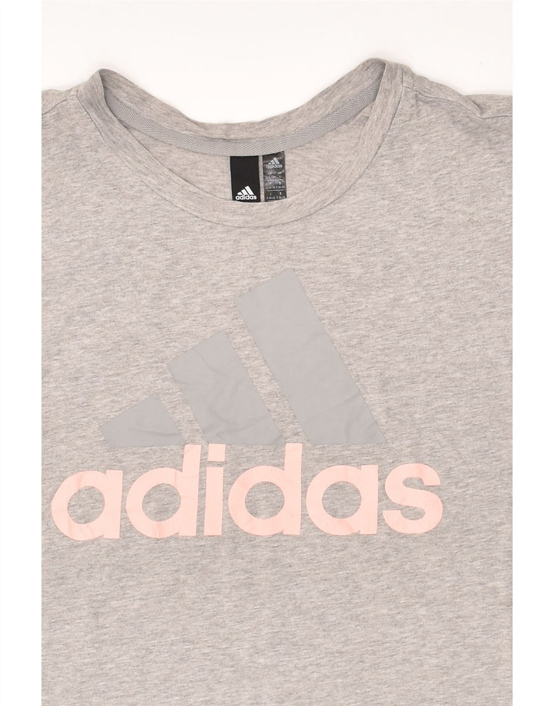 ADIDAS Womens Oversized Graphic T-Shirt Top UK 8/10 Small Grey Cotton | Vintage Adidas | Thrift | Second-Hand Adidas | Used Clothing | Messina Hembry 