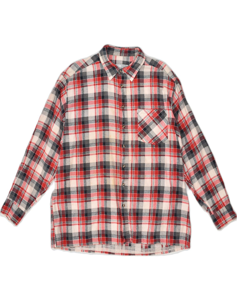 C&A Mens Flannel Shirt XL Red Check Cotton | Vintage C&A | Thrift | Second-Hand C&A | Used Clothing | Messina Hembry 