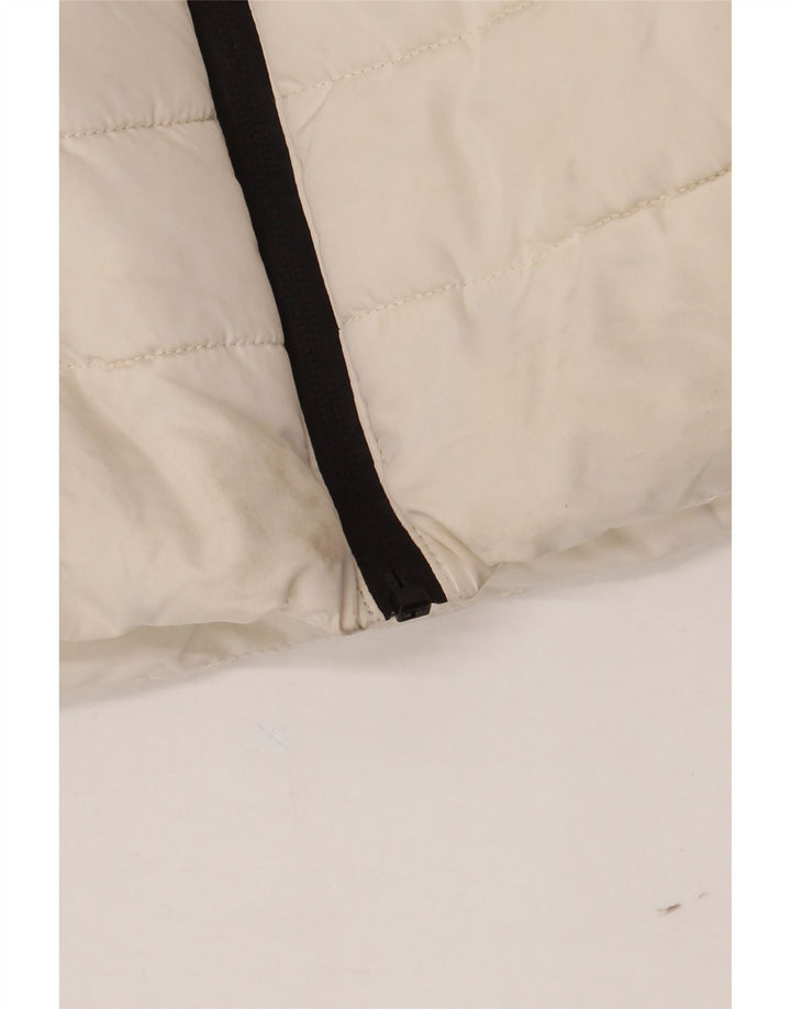 Zara Womens Hooded Padded Gilet UK 14 Large White Polyester