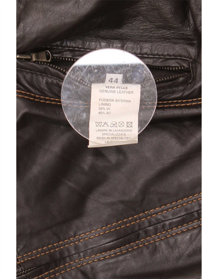 Vintage Womens Leather Jacket IT 44 Medium Brown