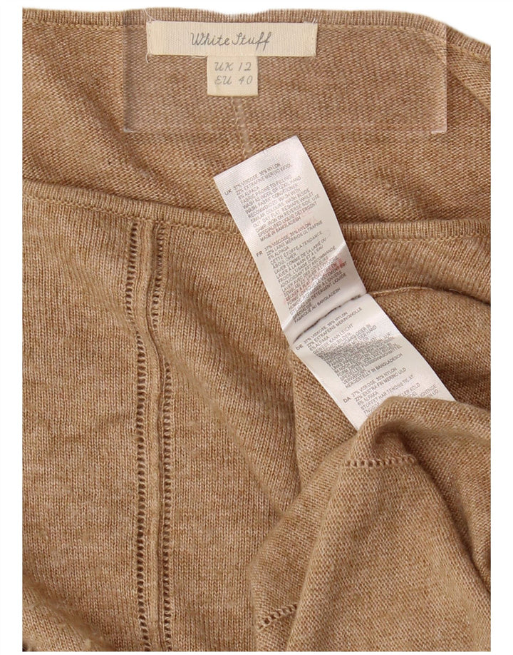 WHITE STUFF Womens Boat Neck Jumper Sweater UK 12 Medium  Beige Viscose