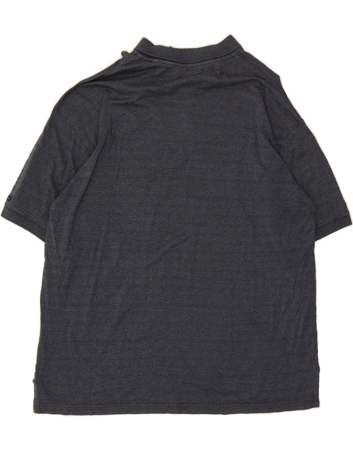 IZOD Mens Polo Shirt Large Navy Blue Striped Cotton Vintage Izod and Second-Hand Izod from Messina Hembry 