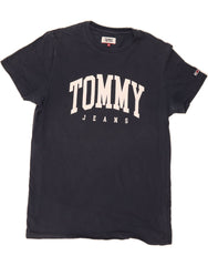 TOMMY HILFIGER Mens Graphic T-Shirt Top Medium Navy Blue Cotton